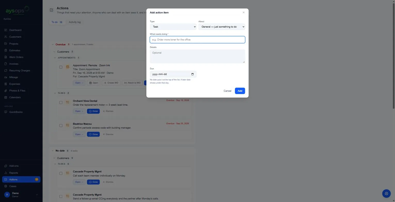 Adding a to-do