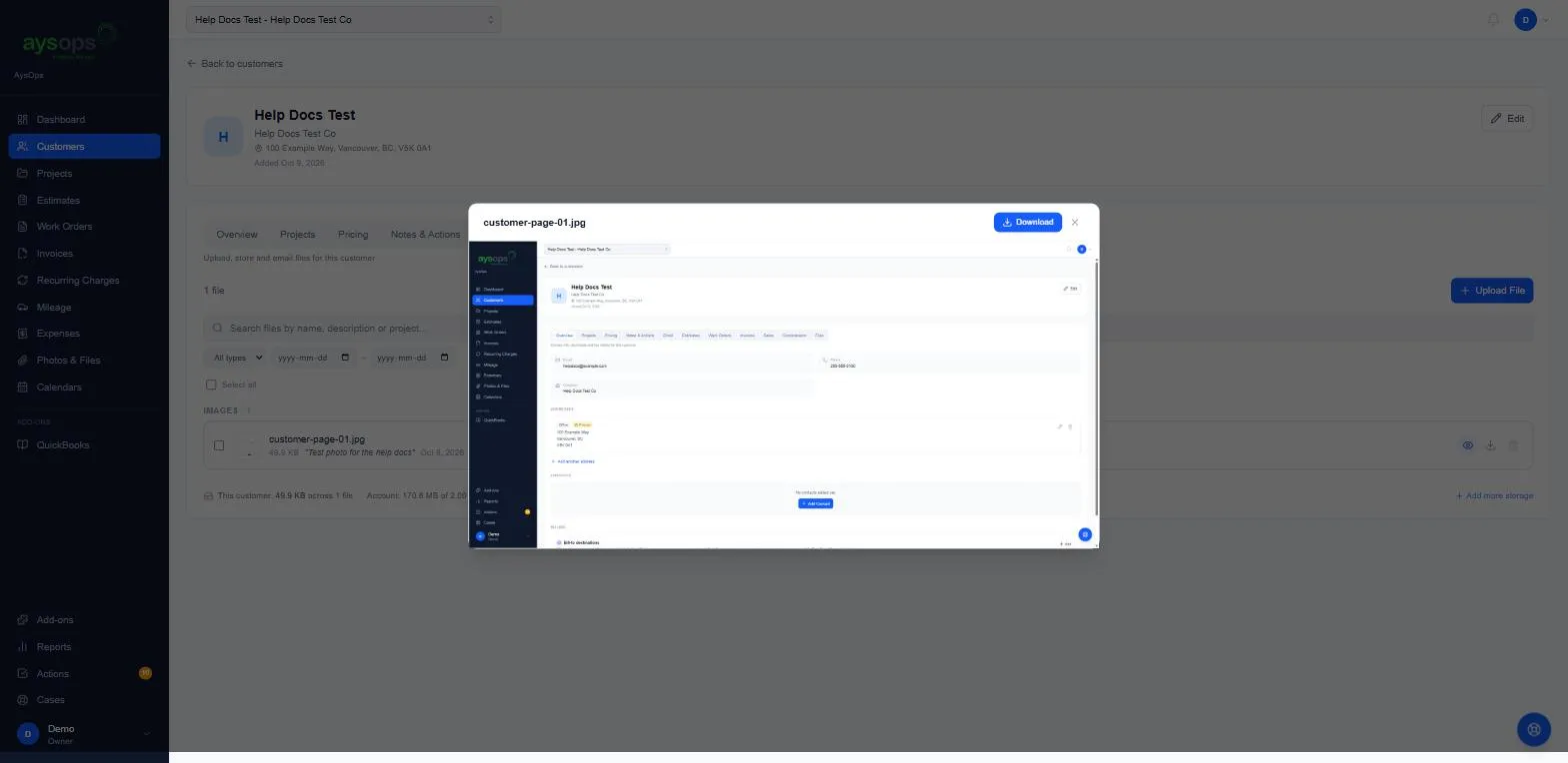 Previewing a file