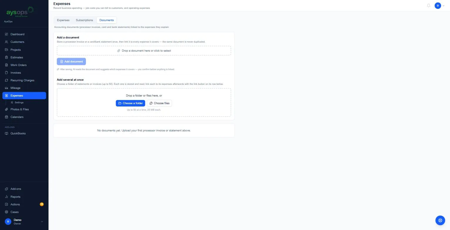 The Documents tab