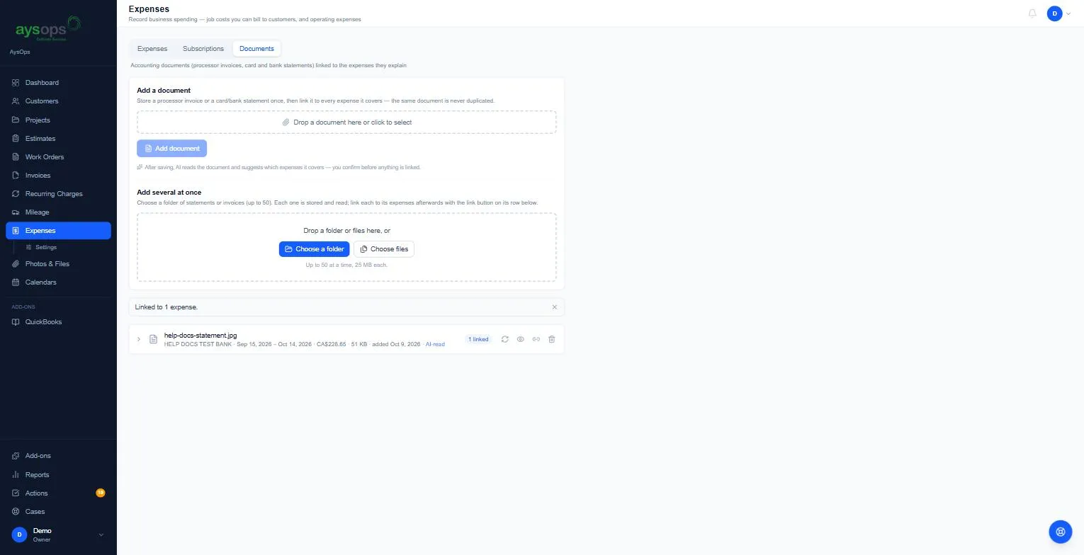 A linked statement