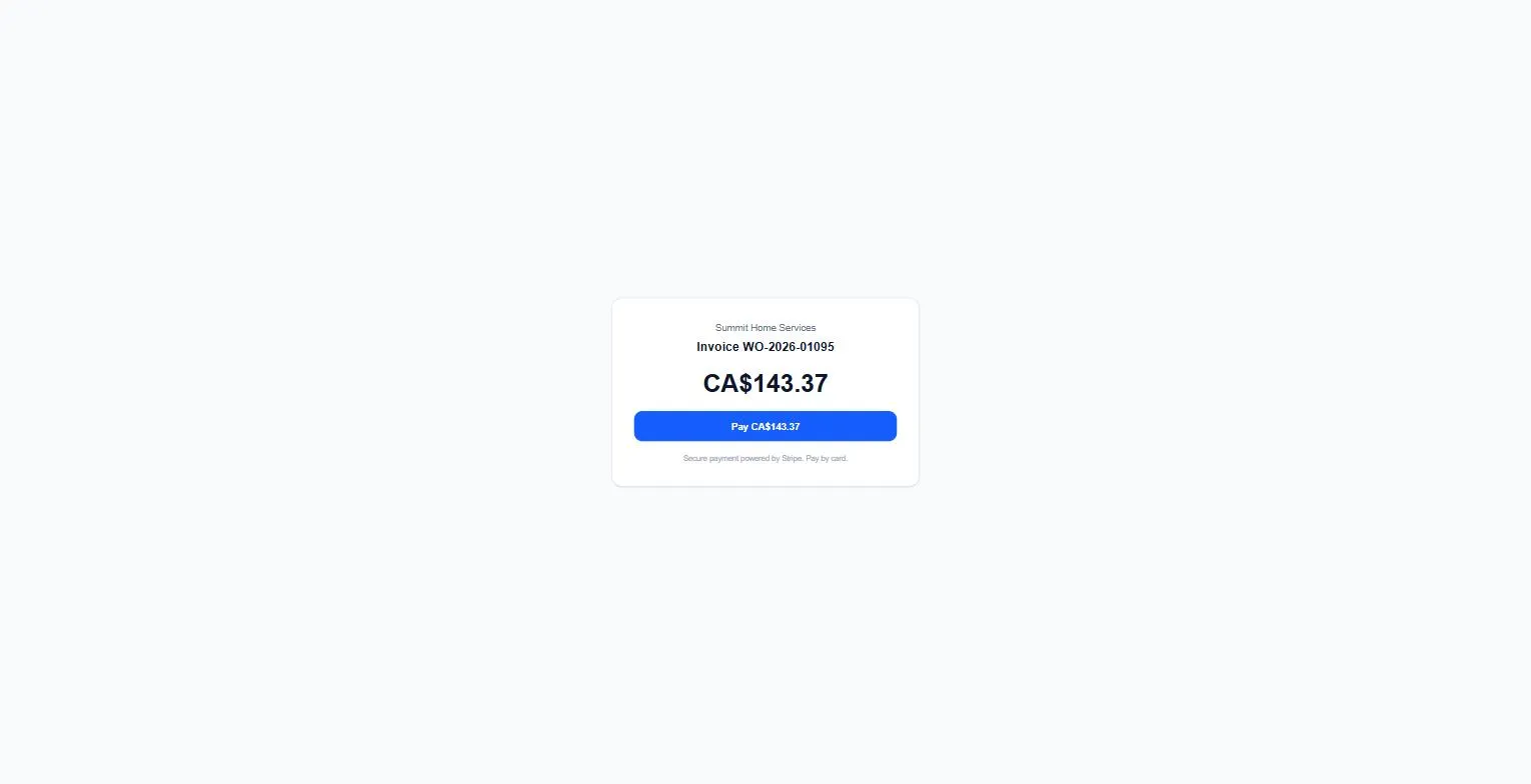 The customer’s pay page